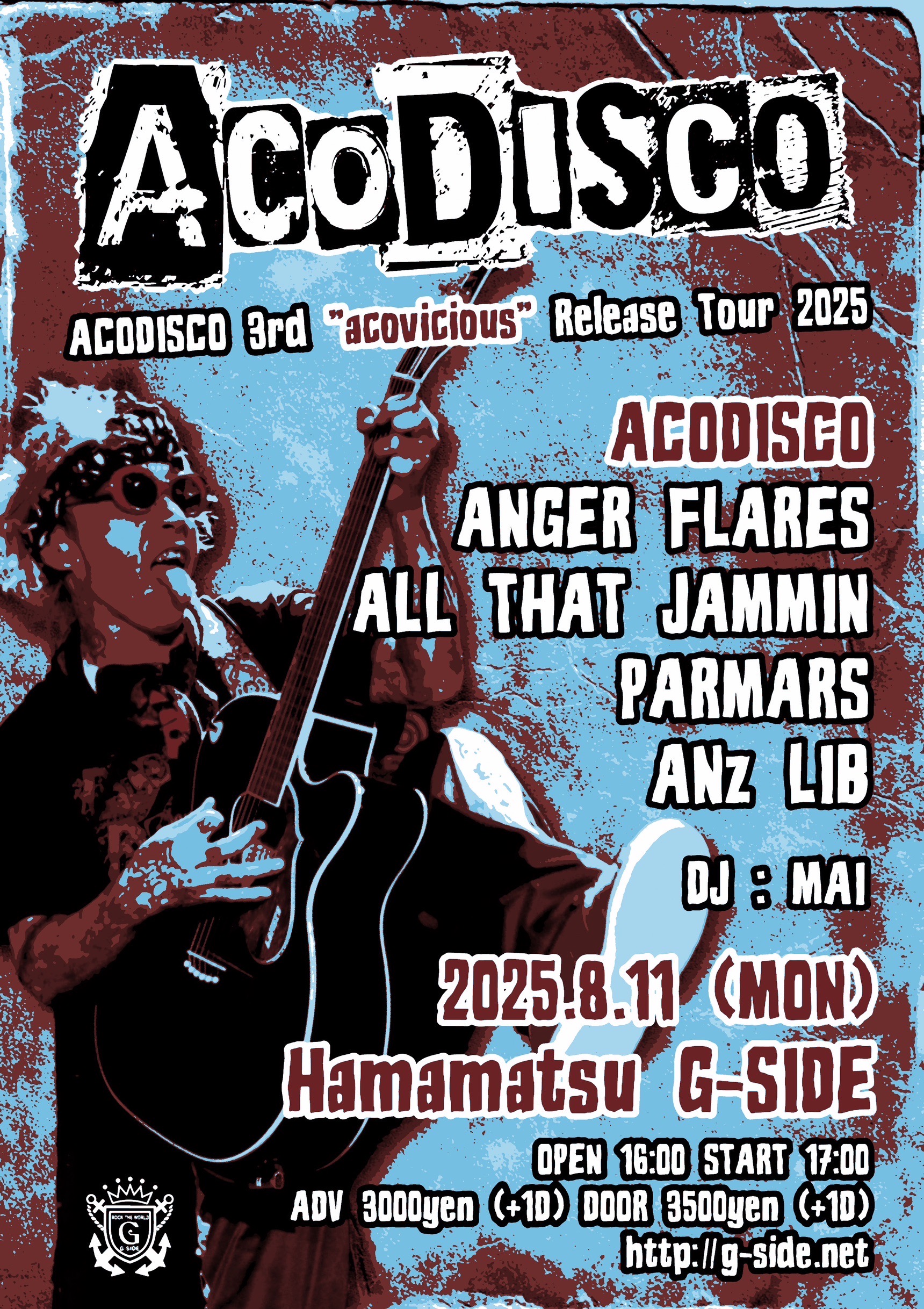 8月11日月曜日 ACODISCO 3rd “acovicious” Release Tour 2025